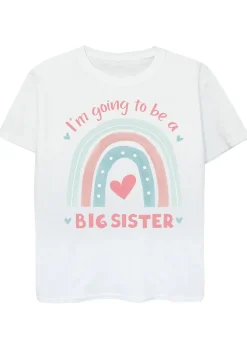 Brands In Big Sister Rainbow Girls White T-Shirt