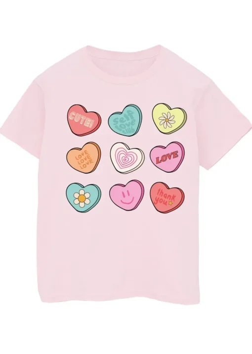 Brands In Candy Hearts Pink T-Shirt (3-13 Years)