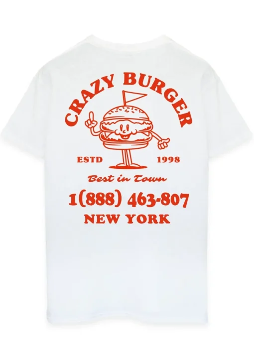 Brands In Crazy Burger White Graphic T-Shirt