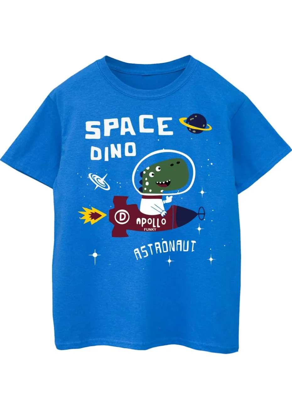 Brands In Dinosaur Dino Space Kids Royal Blue T-Shirt (3-13 Years)