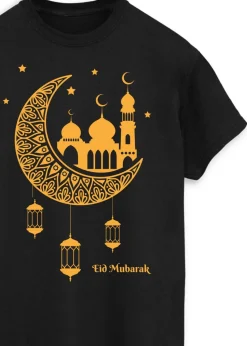Brands In Eid Mosque Lanterns Black Boyfriend Fit T-Shirt