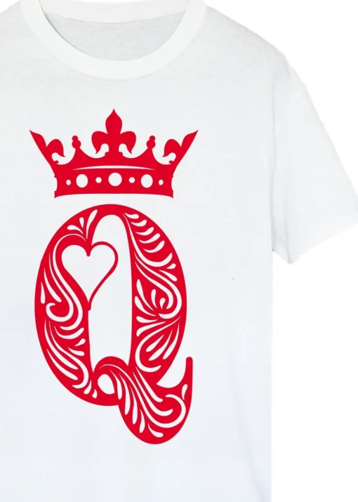 Brands In Queen Of Hearts Adult White Boyfriend Fit T-Shirt
