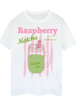Brands In Raspberry Matcha White Boyfriend Fit Graphic T-Shirt