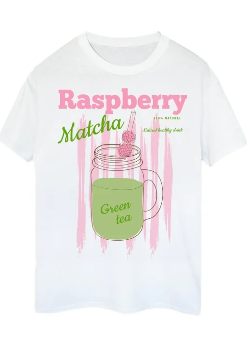 Brands In Raspberry Matcha White Boyfriend Fit Graphic T-Shirt