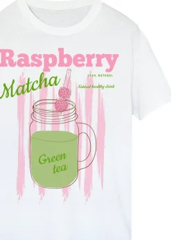 Brands In Raspberry Matcha White Boyfriend Fit Graphic T-Shirt