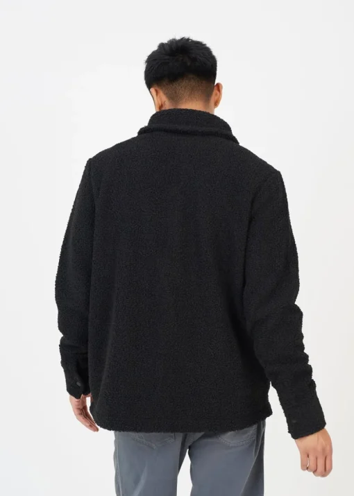 Brave Soul Black Borg Lined Teddy Fleece Long Sleeve Shirt