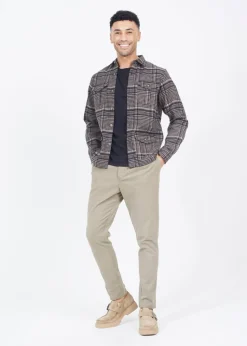 Brave Soul Black Cotton Blend Long Sleeve Check Shirt