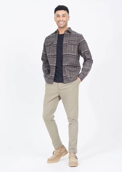 Brave Soul Black Cotton Blend Long Sleeve Check Shirt