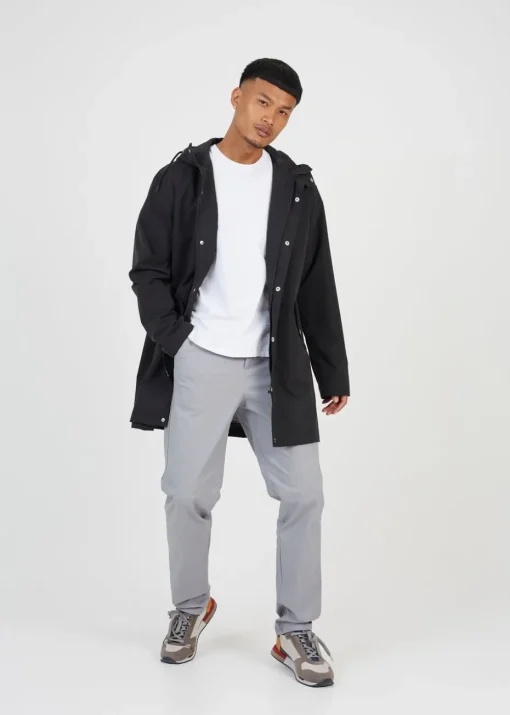 Brave Soul Black Microfibre Parka Jacket