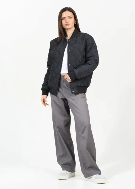 Brave Soul Black Quilted Bomber Jacket
