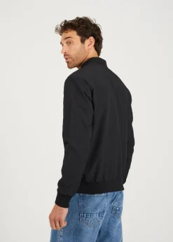 Brave Soul Black Seersucker Bomber Jacket