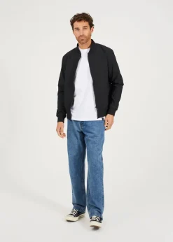 Brave Soul Black Seersucker Bomber Jacket