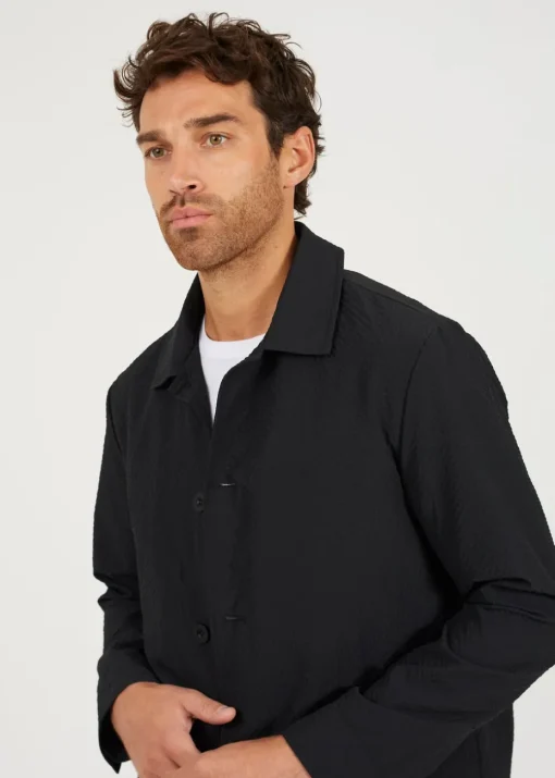Brave Soul Black Seersucker Shacket
