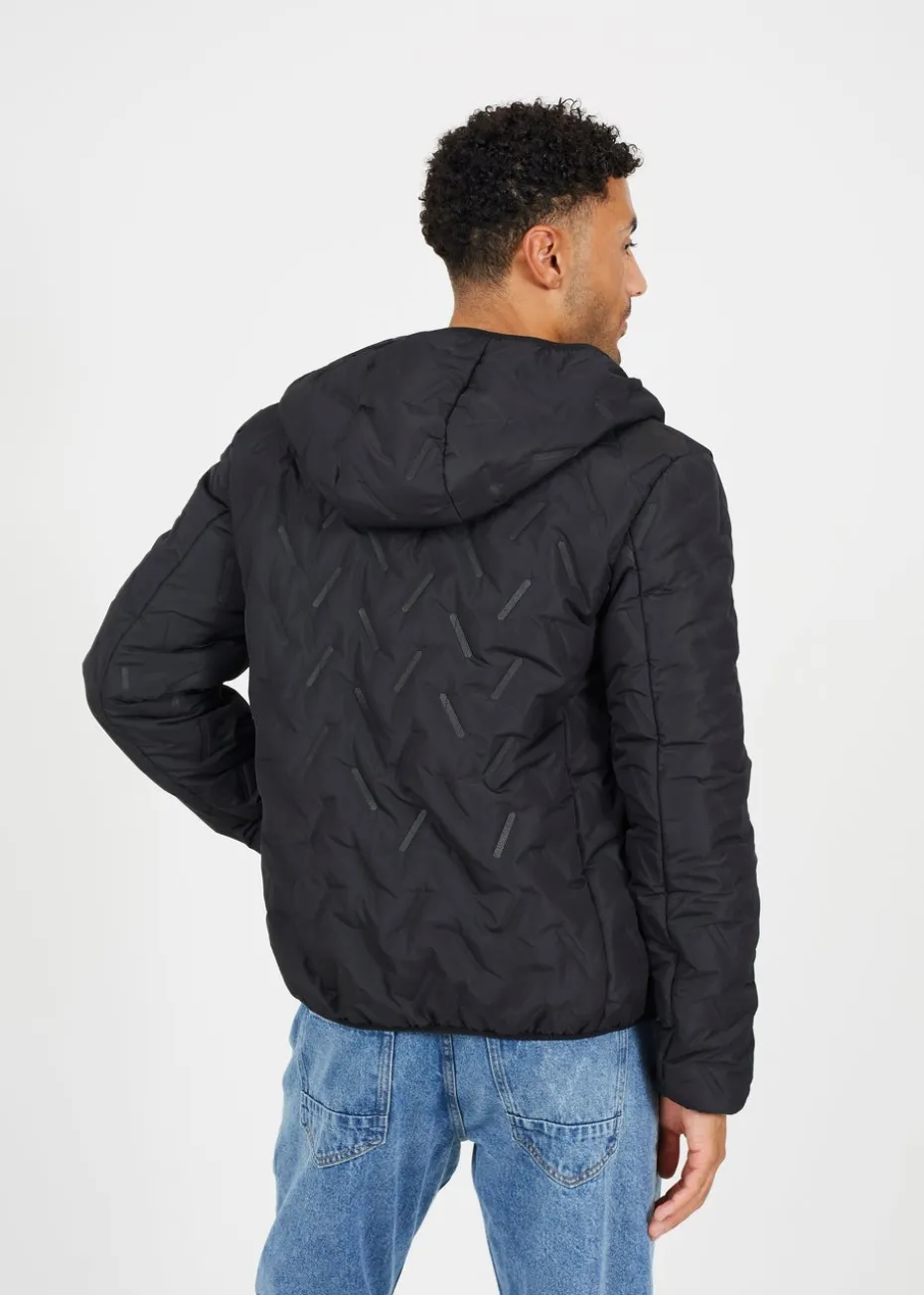 Brave Soul Black Short Heat Seal Padded Hooded Jacket