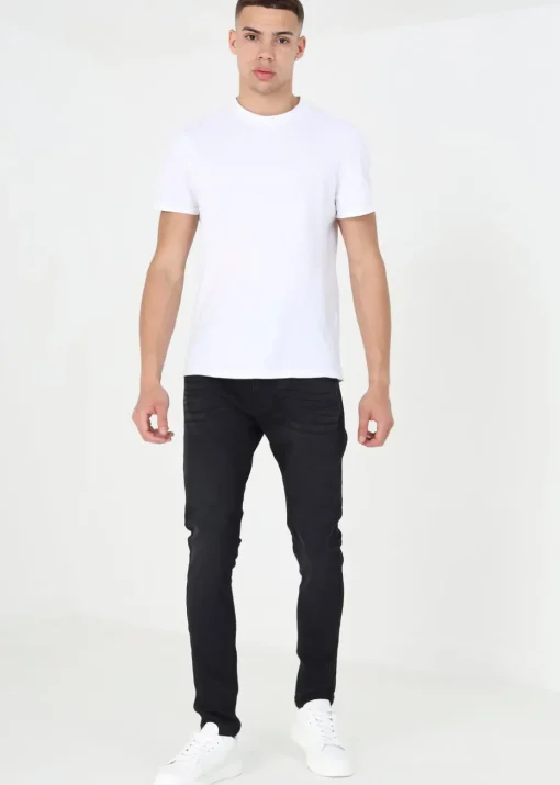 Brave Soul Charcoal Cotton Blend Skinny Fit Denim Jeans