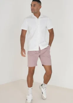 Brave Soul Dusty Pink Cotton Chino Shorts with Turn Up Hem