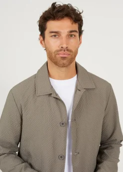 Brave Soul Green Seersucker Shacket
