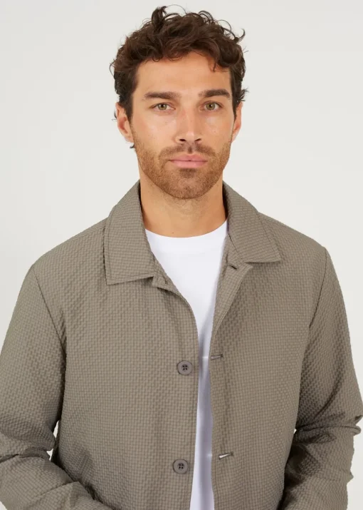 Brave Soul Green Seersucker Shacket