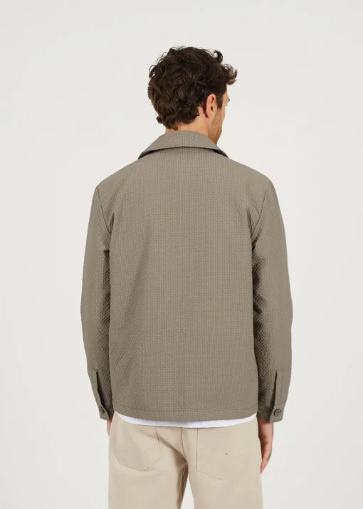 Brave Soul Green Seersucker Shacket