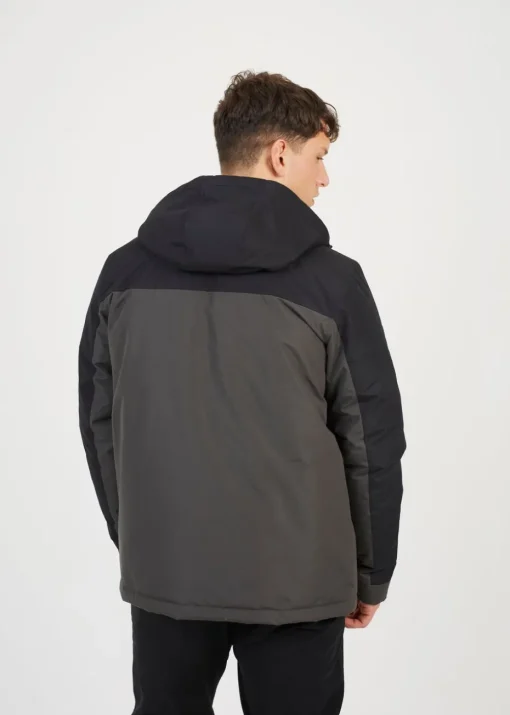Brave Soul Grey Colour Block Hooded Jacket