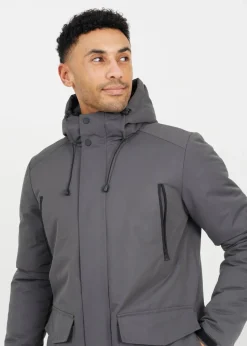 Brave Soul Grey Hooded Parka Jacket