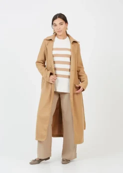 Brave Soul Ivory Striped Loose Fit Jumper with Wide Sleeves