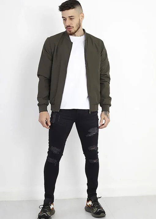 Brave Soul Khaki Bomber Jacket