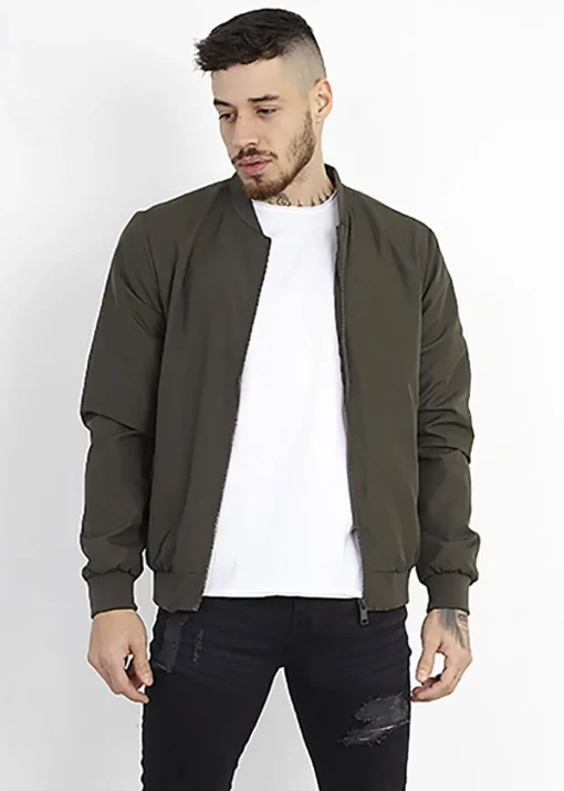 Brave Soul Khaki Bomber Jacket