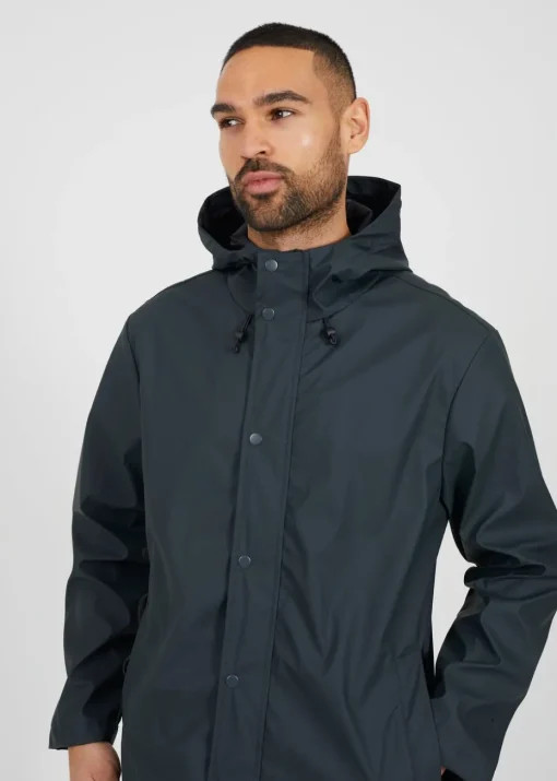 Brave Soul Khaki Rubberised Hooded Parka Style Jacket