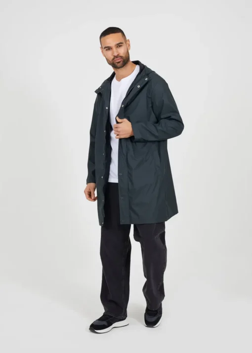 Brave Soul Khaki Rubberised Hooded Parka Style Jacket