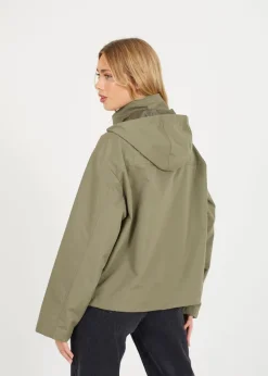 Brave Soul Khaki Short Coated Jacket