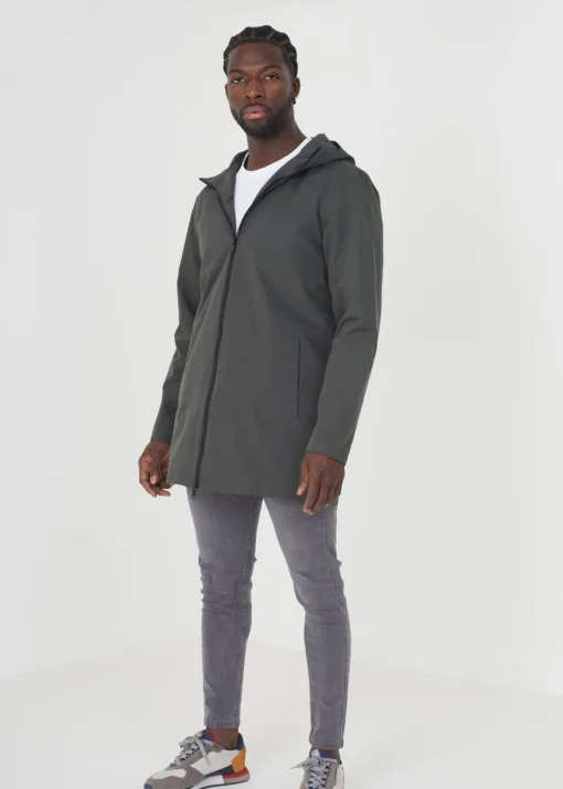 Brave Soul Khaki Zip Through Mac