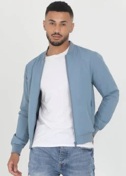 Brave Soul Light Blue Bomber Jacket
