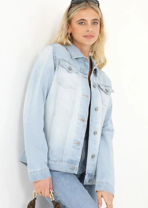 Brave Soul Light Blue Oversized Denim Jacket