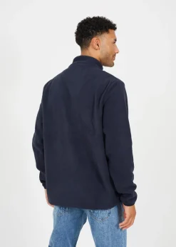 Brave Soul Navy Contrast Quarter Zip Fleece