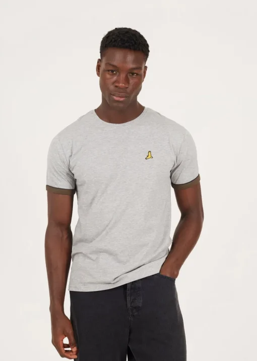 Brave Soul Navy Crew Neck T-Shirts with Contrast Piping 3-Pack