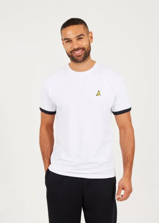 Brave Soul Navy Crew Neck T-Shirts with Contrast Piping 3-Pack