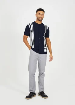 Brave Soul Navy Knitted Short Sleeve Shirt