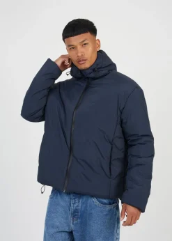 Brave Soul Navy Padded Hooded Jacket