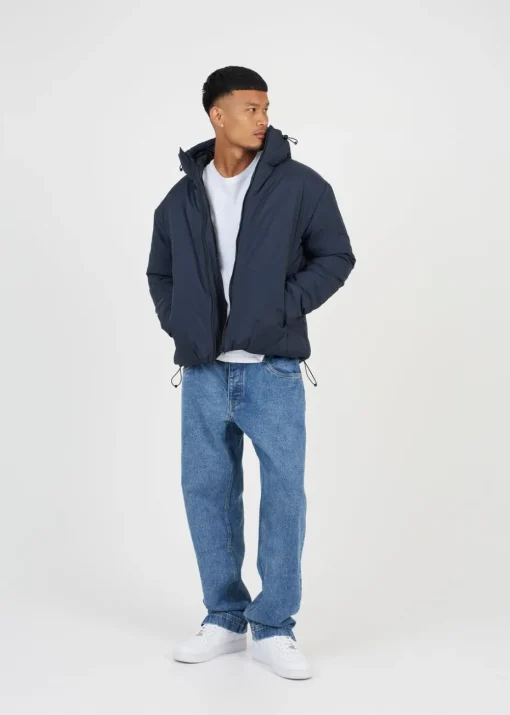 Brave Soul Navy Padded Hooded Jacket