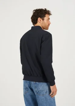 Brave Soul Navy Seersucker Bomber Jacket