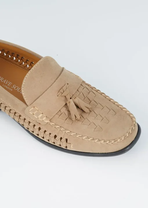 Brave Soul Sand Faux Suede Woven Loafers