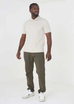 Brave Soul Stone Short Sleeve Jacquard Polo Shirt