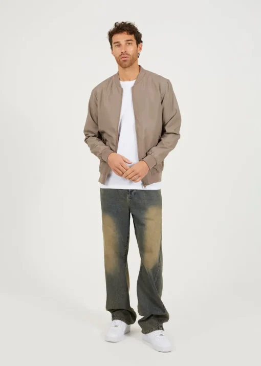 Brave Soul Taupe Bomber Jacket