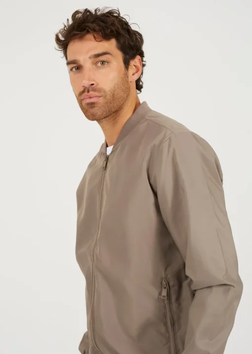 Brave Soul Taupe Bomber Jacket