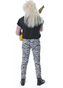Bristol Novelty White/Black Zebra Print Costume Trousers
