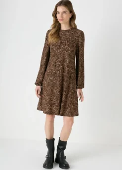 Brown Animal Print Dress