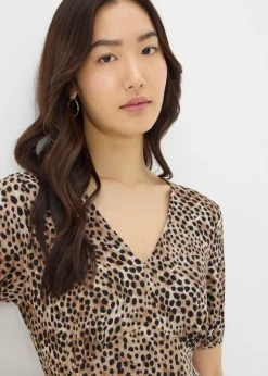 Brown Animal Print Mini Dress
