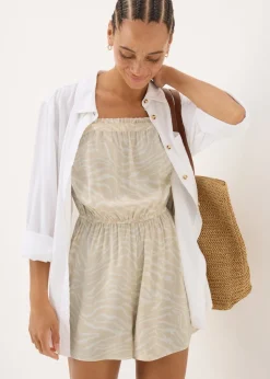 Brown Animal Print Playsuit