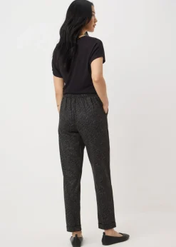 Brown Animal Tapered Ponte Trousers